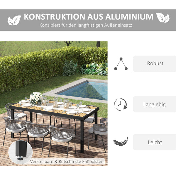 Gartentisch Esstisch pflegeleicht für 8 Personen Aluminium