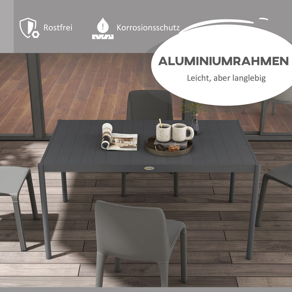 Gartentisch wetterfest für Garten und Terrasse Aluminium