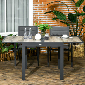 Gartentisch ausziehbar pflegeleicht 160-220cm Aluminium Holzoptik