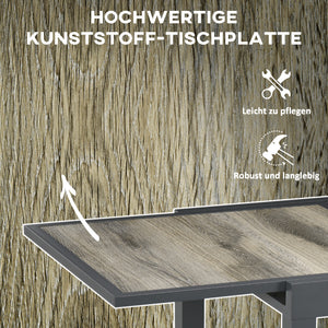 Gartentisch ausziehbar pflegeleicht 160-220cm Aluminium Holzoptik