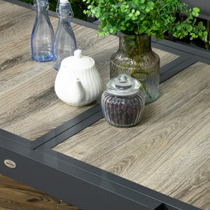 Gartentisch ausziehbar pflegeleicht 160-220cm Aluminium Holzoptik