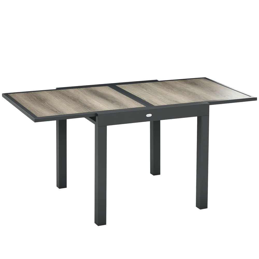 Gartentisch ausziehbar pflegeleicht 160-220cm Aluminium Holzoptik