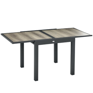 Gartentisch ausziehbar pflegeleicht 160-220cm Aluminium Holzoptik