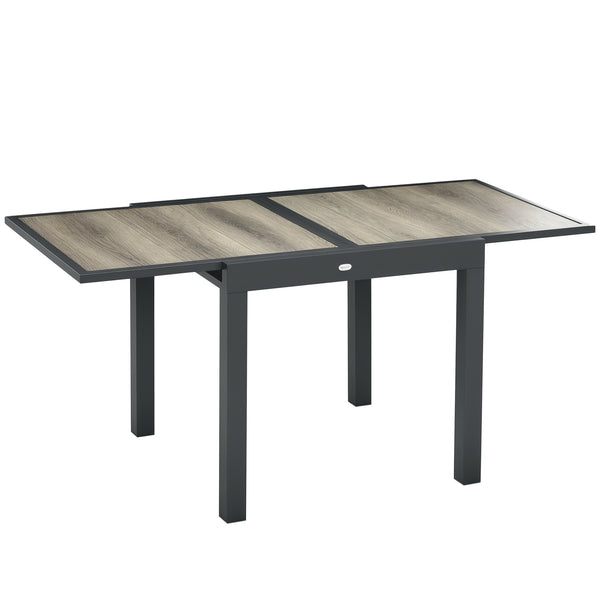 Gartentisch ausziehbar pflegeleicht 160-220cm Aluminium Holzoptik
