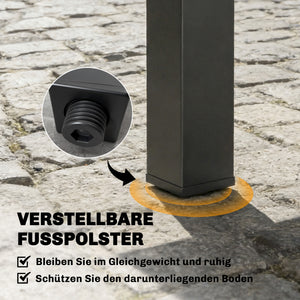 Gartentisch ausziehbar rechteckig für 4 bis 6 Personen Aluminium