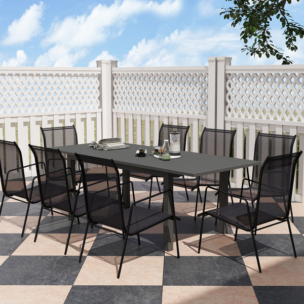 Gartentisch ausziehbar wetterfest für Balkon Terrasse Aluminium grau