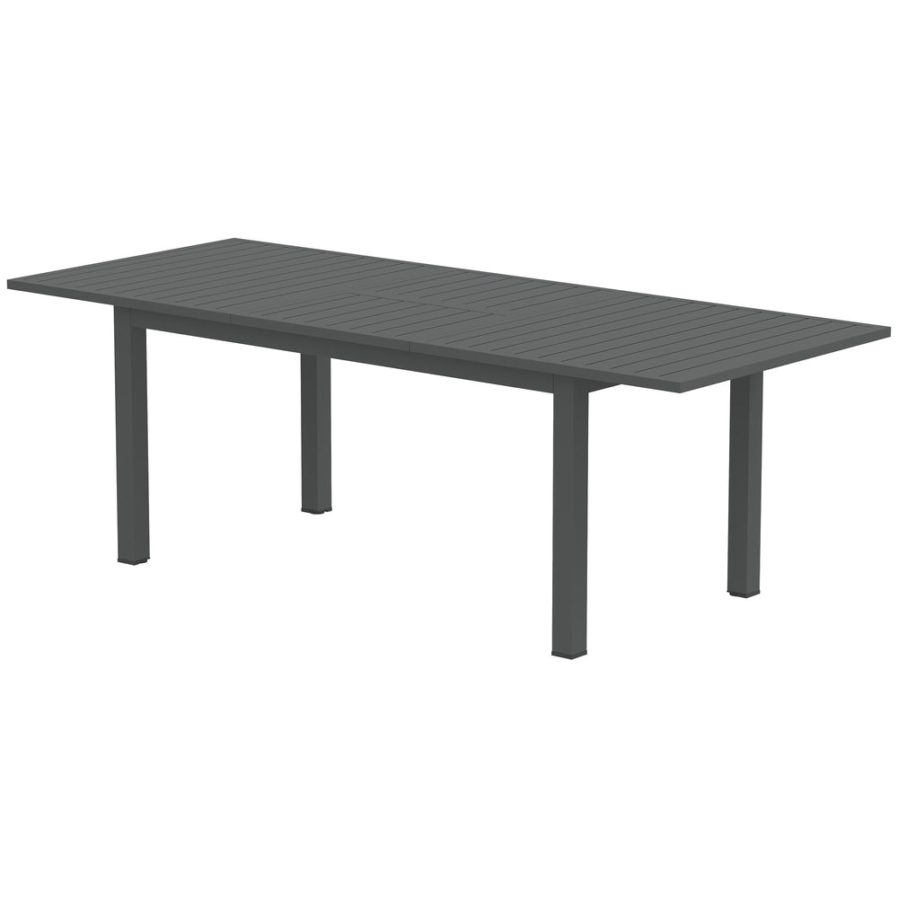 Gartentisch ausziehbar wetterfest für Balkon Terrasse Aluminium grau