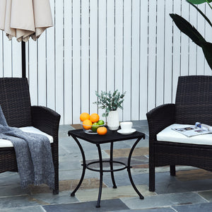 Gartentisch Beistelltisch für Garten Terrasse Metall schwarz