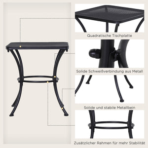 Gartentisch Beistelltisch für Garten Terrasse Metall schwarz