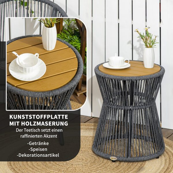 Gartentisch Beistelltisch Boho Rattan wetterfest Outdoor Balkon