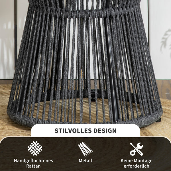 Gartentisch Beistelltisch Boho Rattan wetterfest Outdoor Balkon