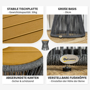 Gartentisch Beistelltisch Boho Rattan wetterfest Outdoor Balkon