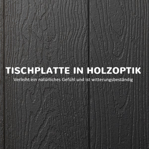 Gartentisch klappbar für 6 Personen in Holzoptik dunkelgrau
