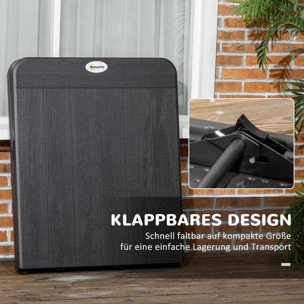 Gartentisch klappbar für 6 Personen in Holzoptik dunkelgrau