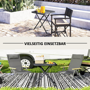 Gartentisch klappbar wetterfest quadratisch für Balkon schwarz