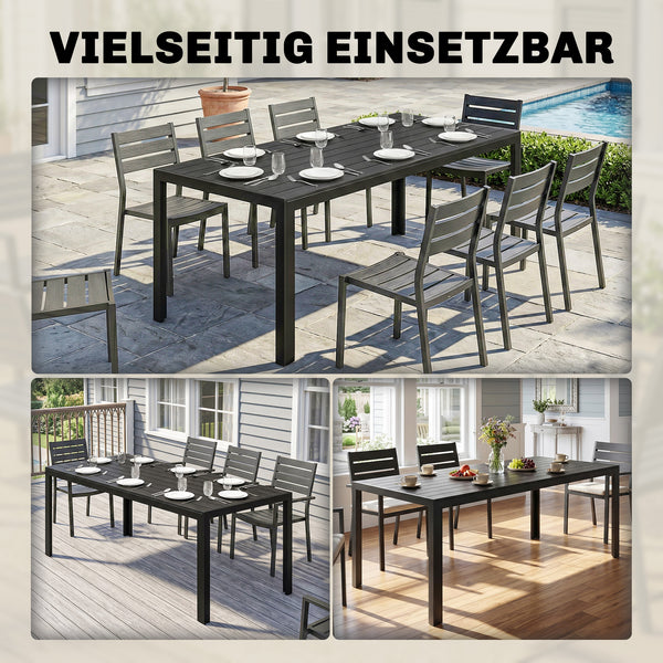 Gartentisch wetterfest für Garten Balkon Terrasse Kunststoff schwarz