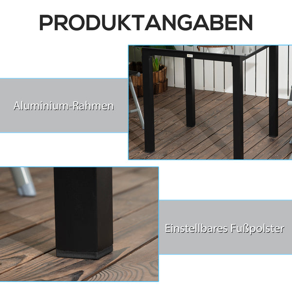 Gartentisch Loungetisch wetterfest Outdoor für Garten schwarz