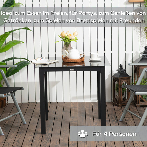 Gartentisch Loungetisch wetterfest Outdoor für Garten schwarz