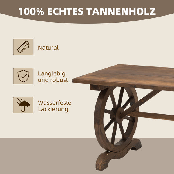 Gartentisch witterungsbeständig für Balkon Outdoor Massivholz