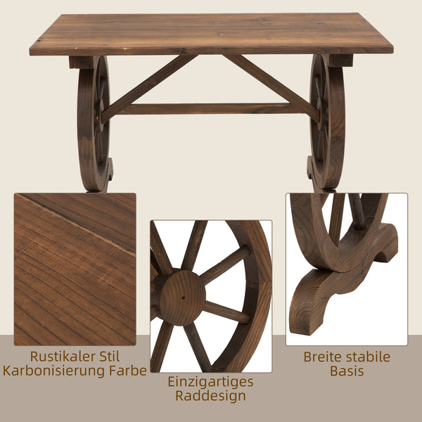 Gartentisch witterungsbeständig für Balkon Outdoor Massivholz