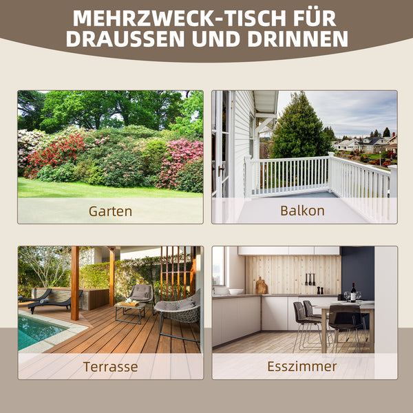 Gartentisch witterungsbeständig für Balkon Outdoor Massivholz