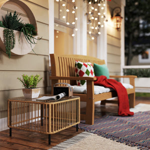 Gartentisch Polyrattan quadratisch wetterfest mit Glasplatte