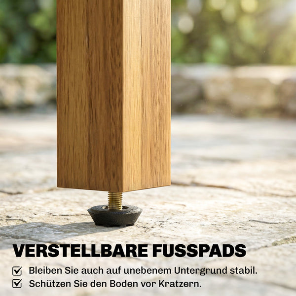 Gartentisch quadratisch wetterfest mit verstellbaren Füssen Outdoor