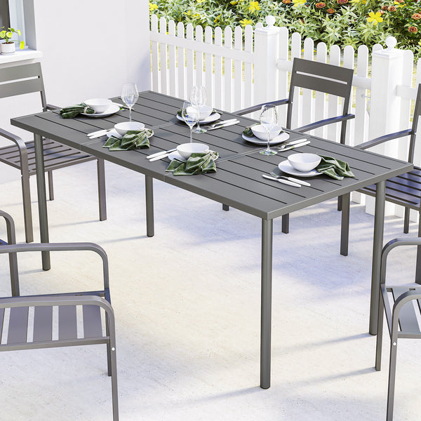 Gartentisch rechteckig mit Stahlrahmen für 6 Personen