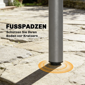 Gartentisch rechteckig mit Stahlrahmen für 6 Personen