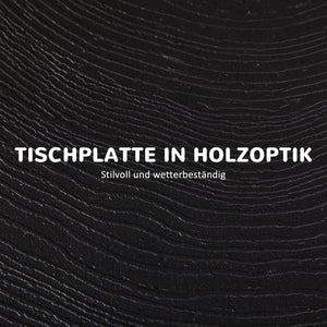 Gartentisch rund klappbar für 2 Personen in Holzoptik dunkelgrau