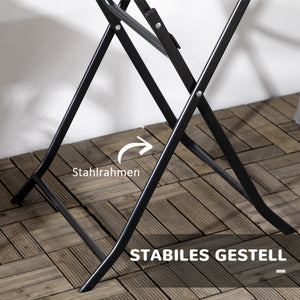 Gartentisch rund klappbar für 2 Personen in Holzoptik dunkelgrau