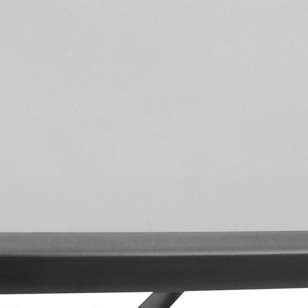 Gartentisch rund für Balkon Glas Metall schwarz