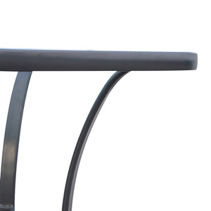 Gartentisch rund für Balkon Glas Metall schwarz