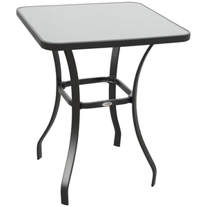 Gartentisch rund für Balkon Glas Metall schwarz