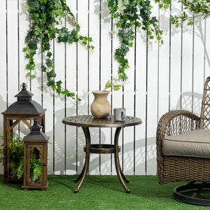 Gartentisch rund wetterfest für Garten Balkon Gussaluminium