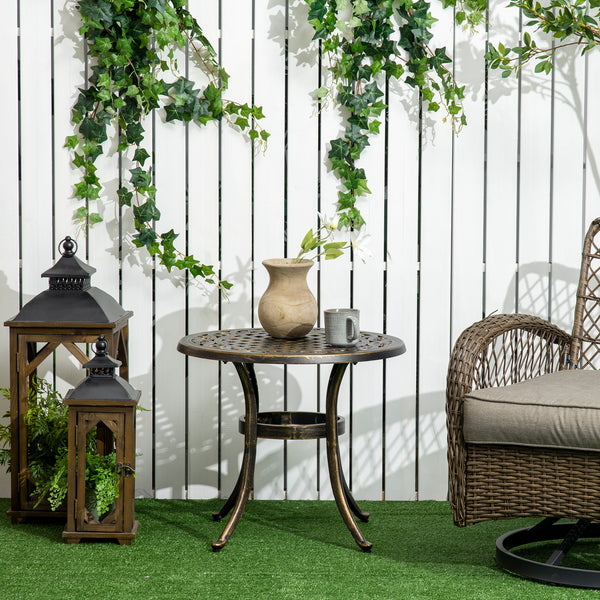 Gartentisch rund wetterfest für Garten Balkon Gussaluminium