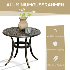 Gartentisch rund wetterfest für Garten Balkon Gussaluminium