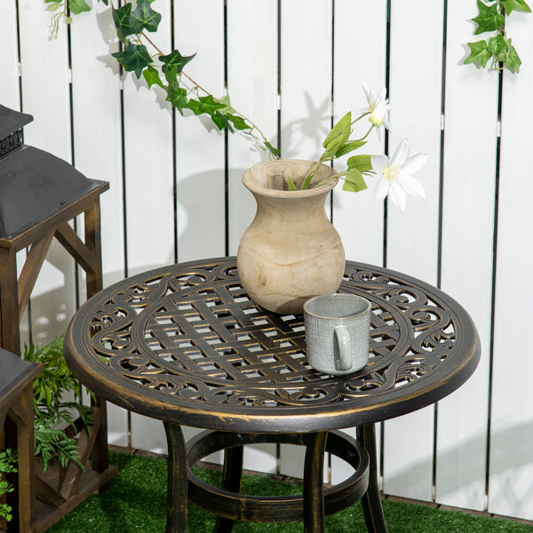 Gartentisch rund wetterfest für Garten Balkon Gussaluminium