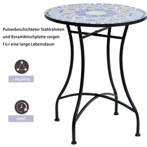 Gartentisch rund wetterfest Outdoor für Balkon Terrasse Metall