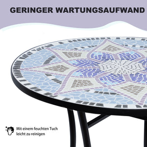 Gartentisch rund wetterfest Outdoor für Balkon Terrasse Metall