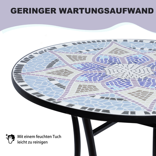 Gartentisch rund wetterfest Outdoor für Balkon Terrasse Metall