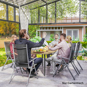 Gartentisch wetterfest mit Schirmloch Stahl braun