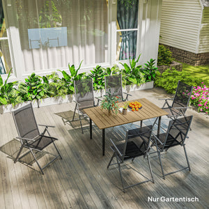 Gartentisch wetterfest mit Schirmloch Stahl braun
