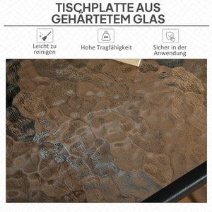 Gartentisch wetterfest rutschfest mit Schirmloch Stahl schwarz