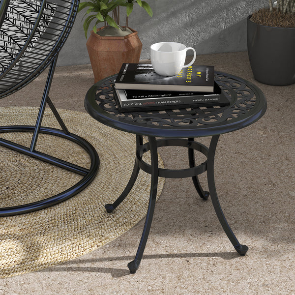 Gartentisch im Vintage Design für Balkon und Terrasse schwarz