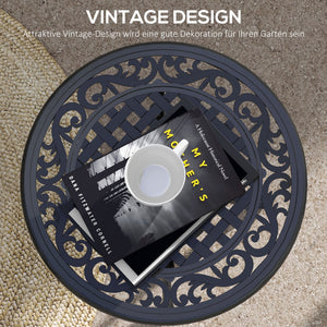 Gartentisch im Vintage Design für Balkon und Terrasse schwarz
