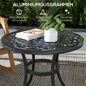 Gartentisch im Vintage Design für Balkon und Terrasse schwarz