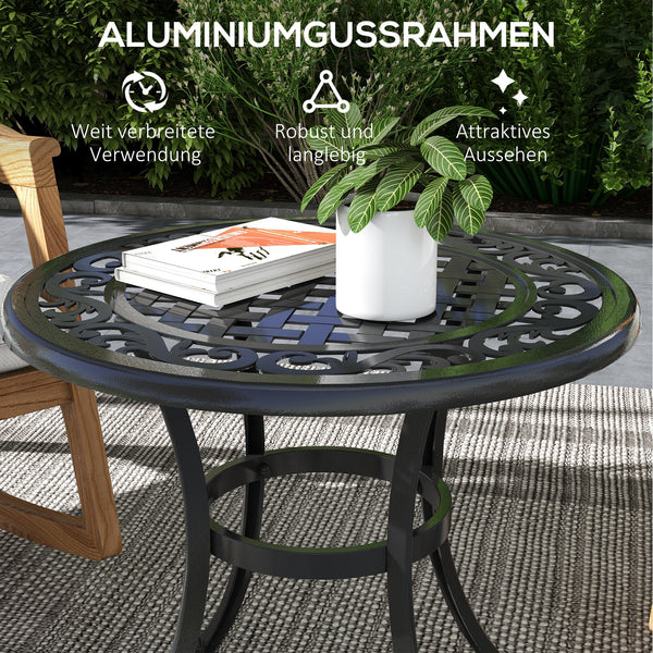 Gartentisch im Vintage Design für Balkon und Terrasse schwarz