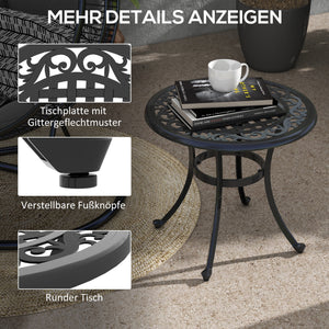 Gartentisch im Vintage Design für Balkon und Terrasse schwarz
