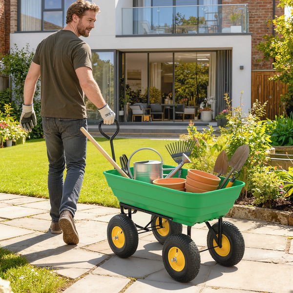 Gartenwagen Handwagen mit Kippfunktion 200kg 75L Kunststoffwanne